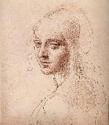 LEONARDO da Vinci Study fur the head of a Madchens USA oil painting reproduction
